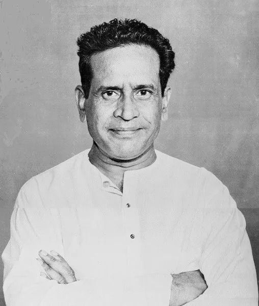 Black-and-white portrait of Pandit Bhimsen Joshi